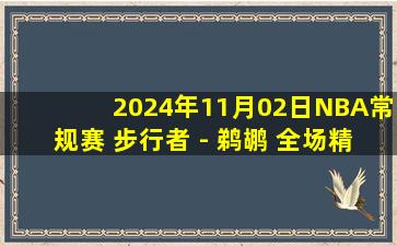 2024年11月02日NBA常规赛 步行者 - 鹈鹕 全场精华回放